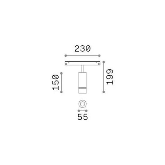 Ideal lux ego faretto per binario 48v orientabile con zoom led 10w 3000k nero