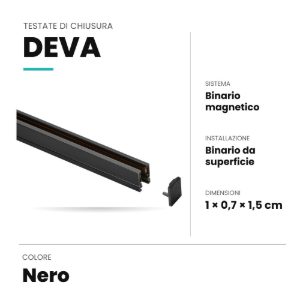 Ideal lux deva kit testate di chiusura per binario magnetico da superficie nero