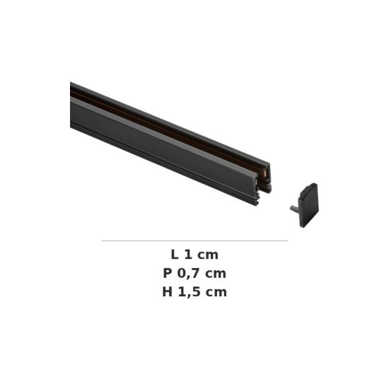 Ideal lux deva kit testate di chiusura per binario magnetico da superficie nero