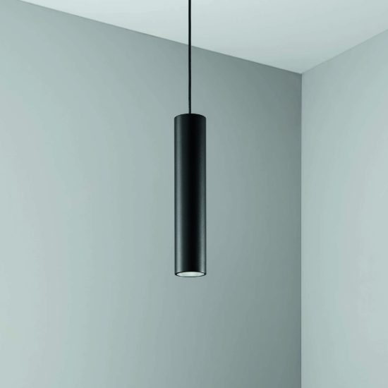 Ideal lux deva pendant tube lampada a sospensione per binario magnetico led 6w 3000k 4cm nera