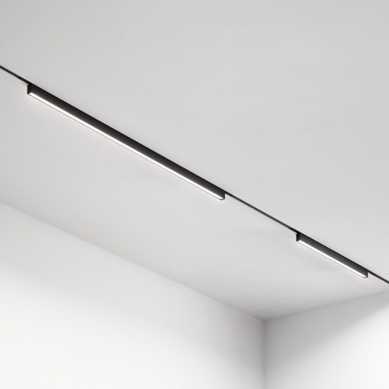 Ideal lux deva pendant tube lampada a sospensione per binario magnetico led 6w 3000k 4cm nera