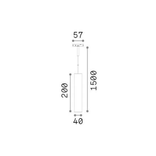 Ideal lux deva pendant tube lampada a sospensione per binario magnetico led 6w 3000k 4cm nera