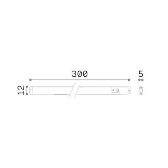 Ideal lux deva wide inner faretto lineare per binario magnetico led 6w 3000k 30cm luce diffusa nero