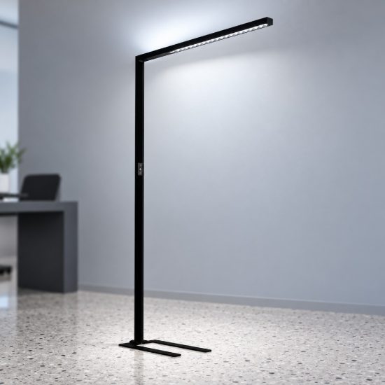 Ideal lux comfort-2 lampada da terra led 76w cct 2700k 5700k con sensori 197cm per ufficio nera