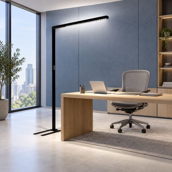 Ideal lux comfort-2 lampada da terra led 76w cct 2700k 5700k con sensori 197cm per ufficio nera