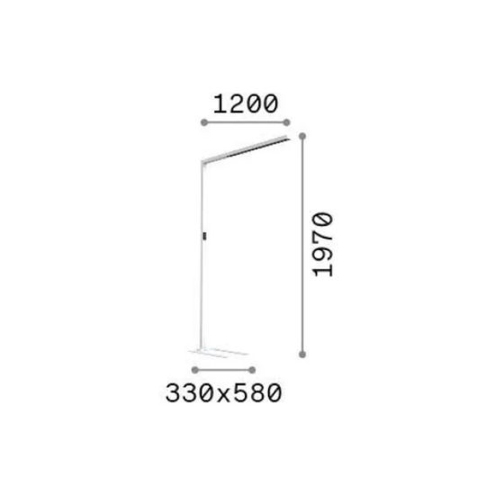 Ideal lux comfort-2 lampada da terra led 76w cct 2700k 5700k con sensori 197cm per ufficio nera