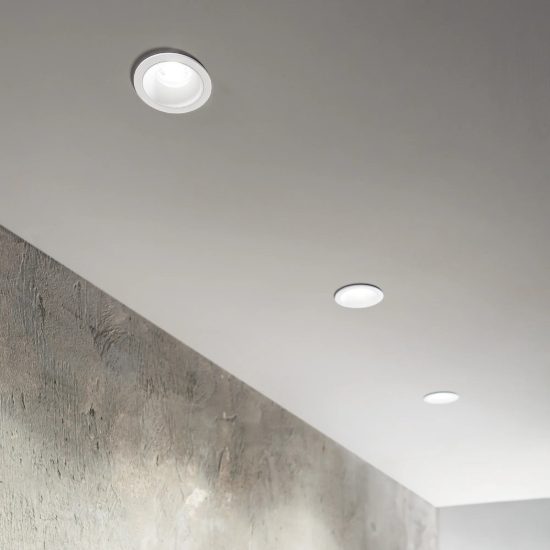 Ideal lux game faretto da incasso per cartongesso led 5w 3000k foro 5cm rotondo bianco