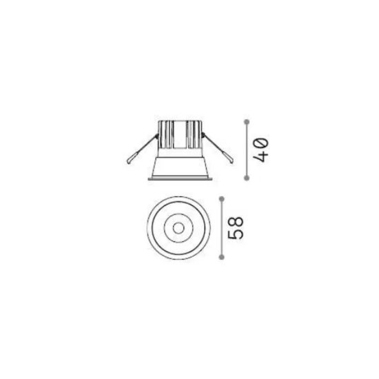 Ideal lux game faretto da incasso per cartongesso led 5w 3000k foro 5cm rotondo bianco