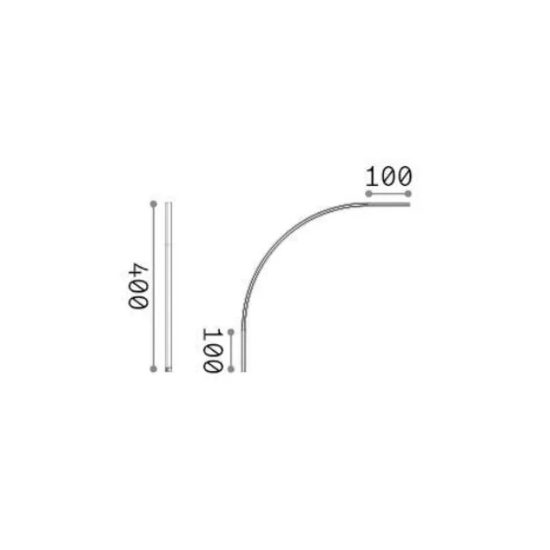 Ideal lux deva binario magnetico curvo da superficie 24v nero