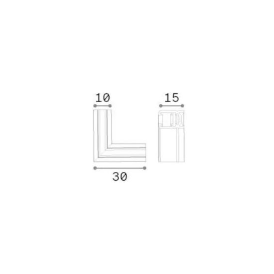 Ideal lux deva giunto a l per binario magnetico da superficie nero