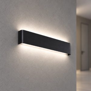 Ideal lux delta applique rettangolare led 14w 4000k 41cm per soggiorno moderna nera