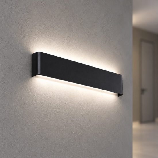 Ideal lux delta applique rettangolare led 14w 4000k 41cm per soggiorno moderna nera