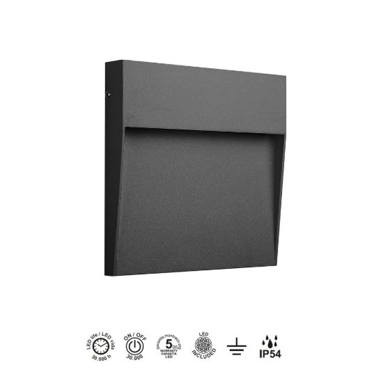 Segnapasso per esterno led 3w 3000k ip54 11cm antracite