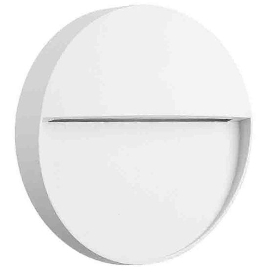 Segnapasso da esterno led 3w 3000k ip54 11cm tonda bianco sabbiato