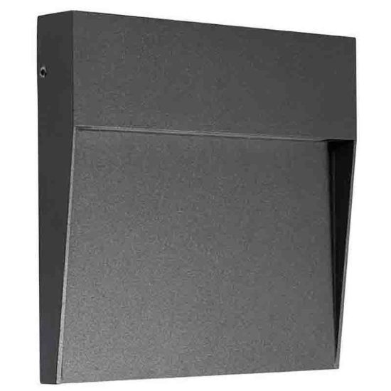 Segnapasso da parete moderno per esterno led 6w 3000k ip54 antracite