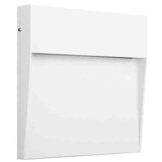 Segnapasso per esterno led 6w 3000k ip54 16cm bianco sabbiato