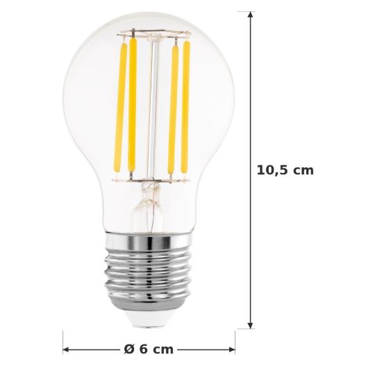 Eglo lampadina led e27 2,2w 3000k a goccia trasparente confezione da 8 pezzi