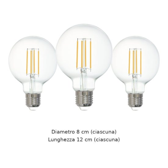 Eglo lampadine led e27 4w 4000k a globo trasparenti 30 pezzi in 10 confezioni da 3