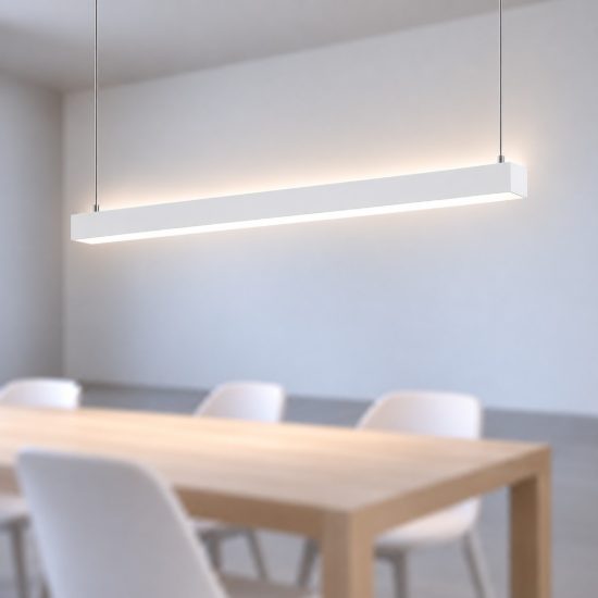 Ideal lux fluo lampadario a barra lineare led 54w 4000k 180,5cm per sala da pranzo bianco