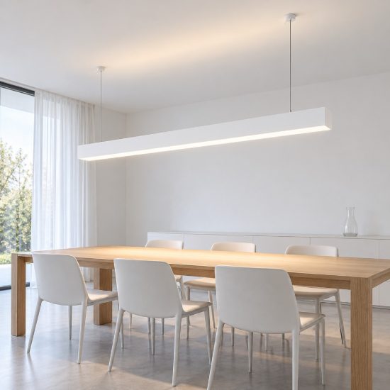Ideal lux fluo lampadario a barra lineare led 54w 4000k 180,5cm per sala da pranzo bianco