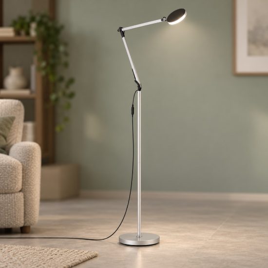 Ideal lux futura lampada da terra led 12,5w 4000k dimmerabile 145cm per soggiorno moderna alluminio