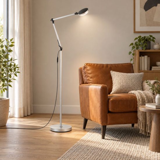Ideal lux futura lampada da terra led 12,5w 4000k dimmerabile 145cm per soggiorno moderna alluminio