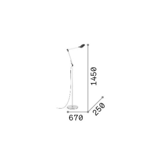Ideal lux futura lampada da terra led 12,5w 4000k dimmerabile 145cm per soggiorno moderna alluminio