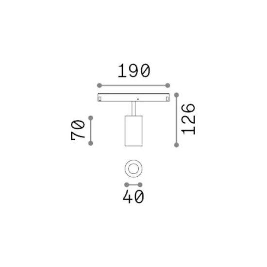 Ideal lux ego faretto per binario 48v orientabile led 8w 3000k dali bianco