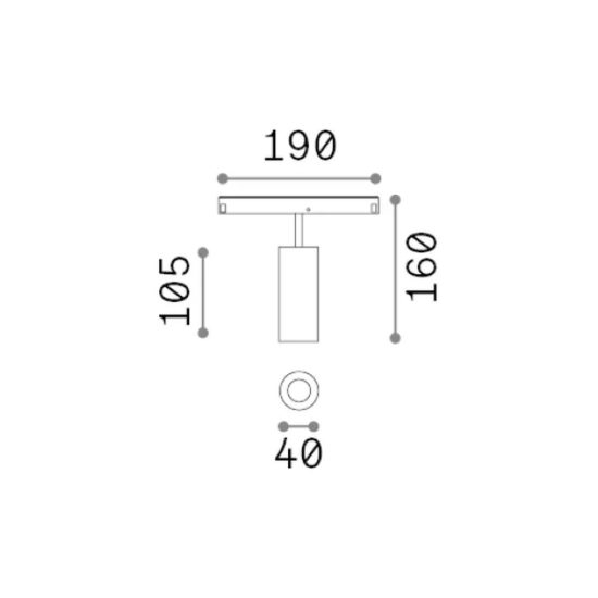 Ideal lux ego faretto per binario 48v orientabile led 12w 3000k 1-10v nero
