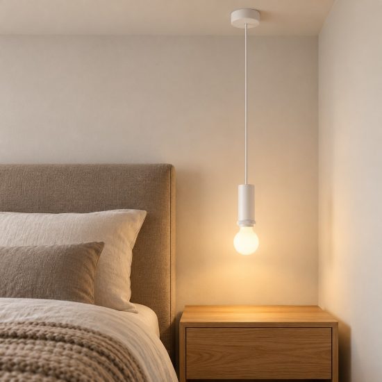 Ideal lux mix up lampada a sospensione e27 230cm per camera da letto moderna bianca