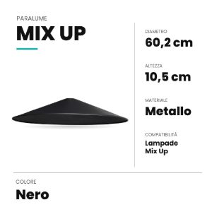 Ideal lux mix up paralume conico grande nero