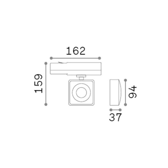Ideal lux pov faretto per binario trifase orientabile led 22w 3000k quadrato moderno bianco