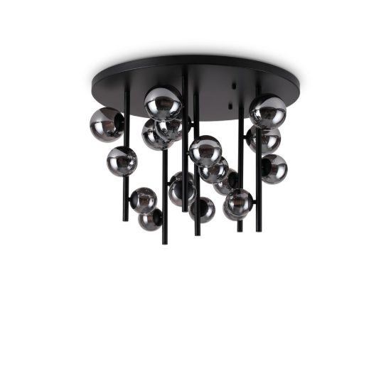 Ideal lux perlage plafoniera con pendenti 18 luci per soggiorno con sfere in vetro fumè