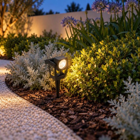 Eglo gionata faretto solare da giardino led 0,1w 11,5cm ip44 con picchetto nero confezione da 12 pezzi