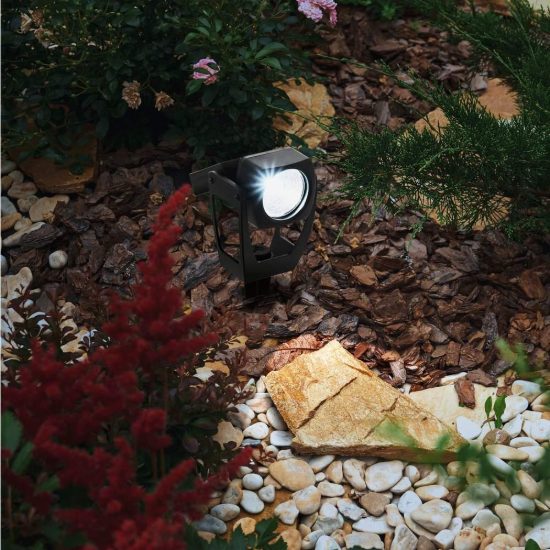Eglo gionata faretto solare da giardino led 0,1w 11,5cm ip44 con picchetto nero confezione da 12 pezzi