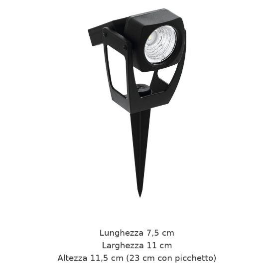 Eglo gionata faretto solare da giardino led 0,1w 11,5cm ip44 con picchetto nero confezione da 12 pezzi