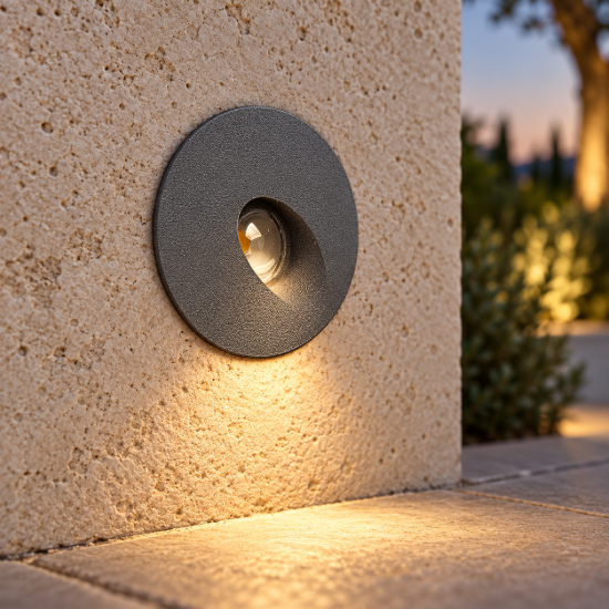 Segnapasso da esterno led 3w 3000k ip65 grigio antracite