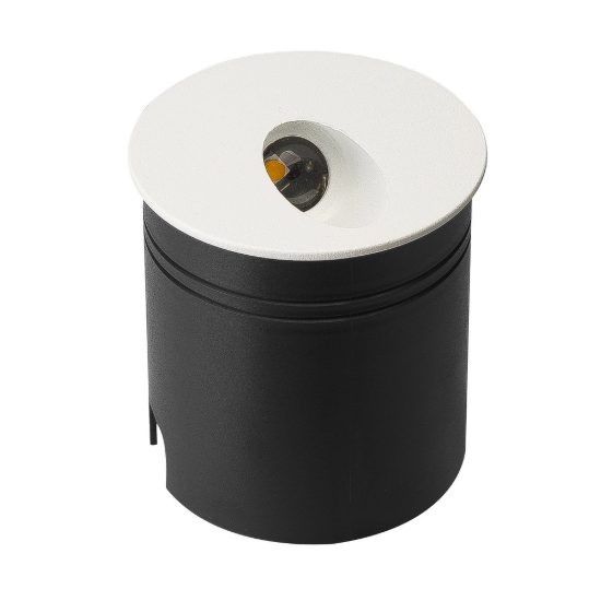Segnapasso da incasso da esterno led 3w 3000k ip65 8cm tonda bianco sabbiato