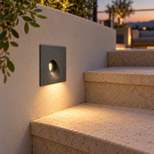 Segnapasso da esterno led 3w 3000k ip65 grigio scuro