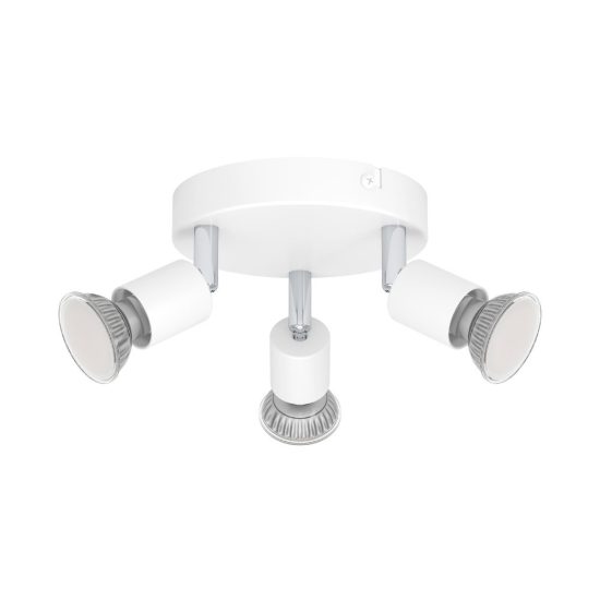 Eglo stecci e plafoniera con 3 faretti gu10 orientabili 14cm moderna bianca confezione da 8 pezzi