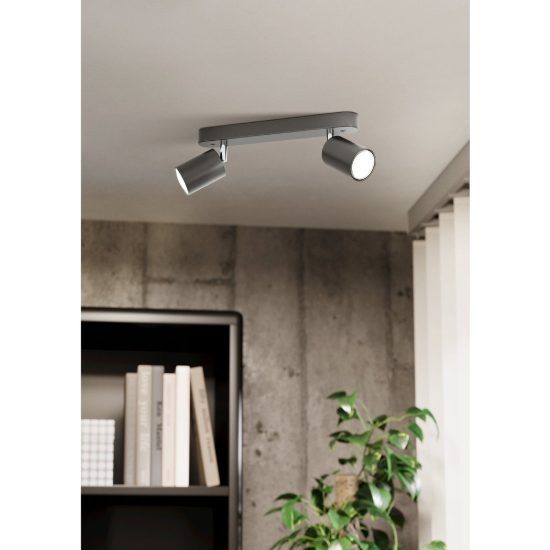 Eglo reciso e plafoniera con 2 faretti gu10 orientabili 30cm moderna nera confezione da 10 pezzi