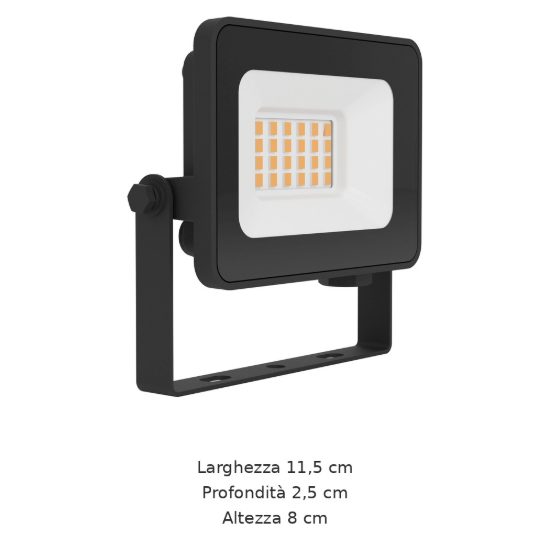 Eglo risacca e proiettore da esterno 20w 4000k ip65 11,5cm nero confezione da 16 pezzi