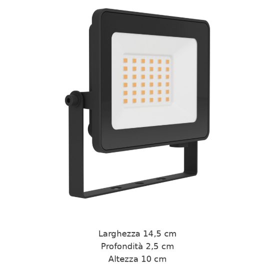 Eglo risacca e proiettore da esterno 30w 4000k ip65 14,5cm nero confezione da 16 pezzi