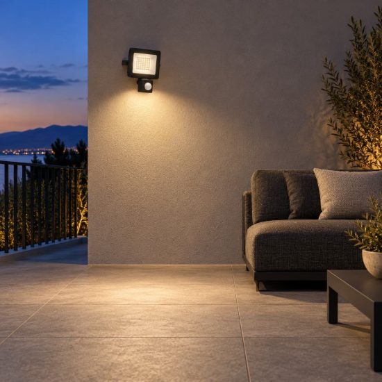 Eglo risacca e proiettore da esterno 30w 4000k ip44 14,5cm nero con sensore confezione da 8 pezzi