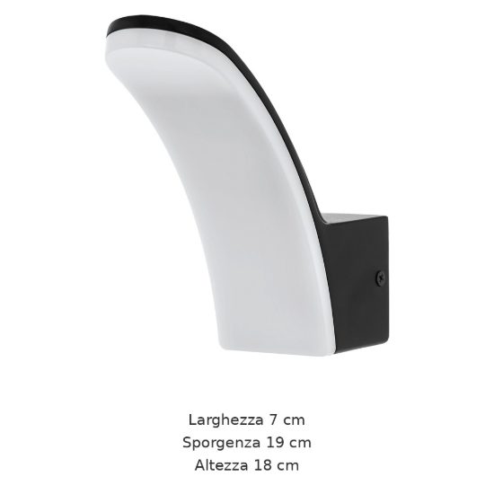 Eglo laconella e applique da esterno led 11,5w 4000k 7cm ip44 nera confezione da 9 pezzi