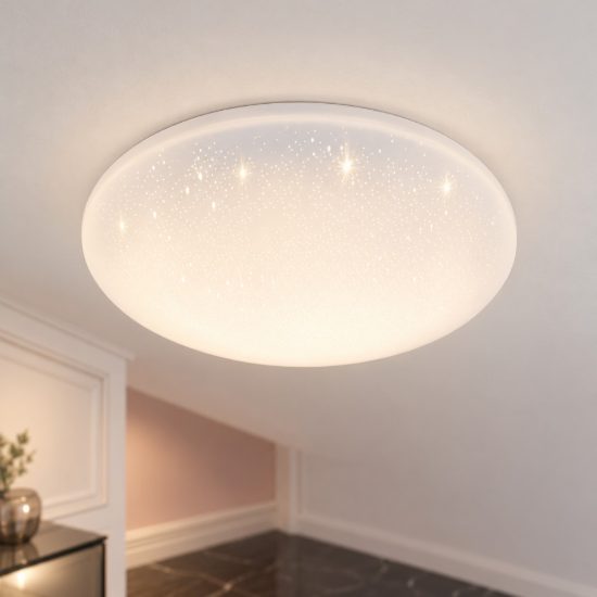 Eglo pogliola e plafoniera 15w 3000k 31cm bianca effetto cristallo confezione da 7 pezzi