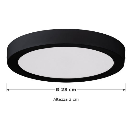 Eglo idun e plafoniera led 24w 3000k 28cm moderna rotonda nera confezione da 6 pezzi