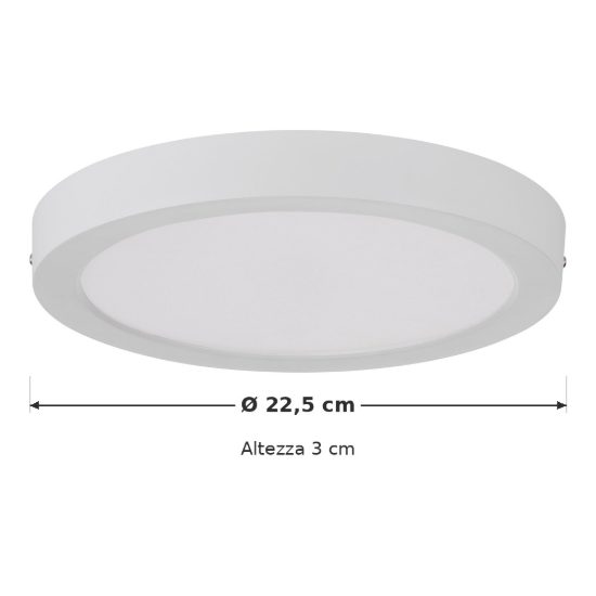 Eglo idun e plafoniera led 18w 4000k 22,5cm moderna rotonda bianca confezione da 6 pezzi