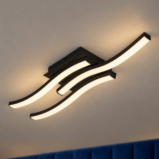 Eglo cabezas e plafoniera led 14,1w 3000k 43,5cm nera confezione da 8 pezzi