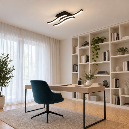 Eglo cabezas e plafoniera led 14,1w 4000k 43,5cm per ufficio nera confezione da 8 pezzi